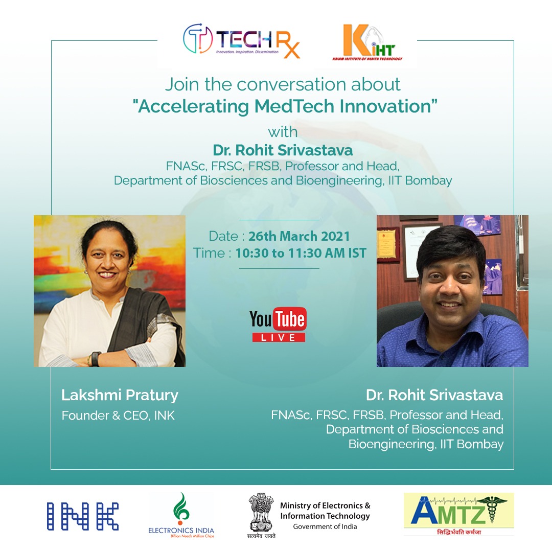 Join us for an illuminating conversation between Lakshmi Pratury (CEO &amp; Founder of INK) and Dr. Rohit Srivastava, Head, Department of Biosciences and Bioengineering, IIT Bombay —  LIVE on 26th March 2021, 10.30 - 11.30 AM IST

LIVE stream on YouTube: youtu.be/fYpTlU2um-U