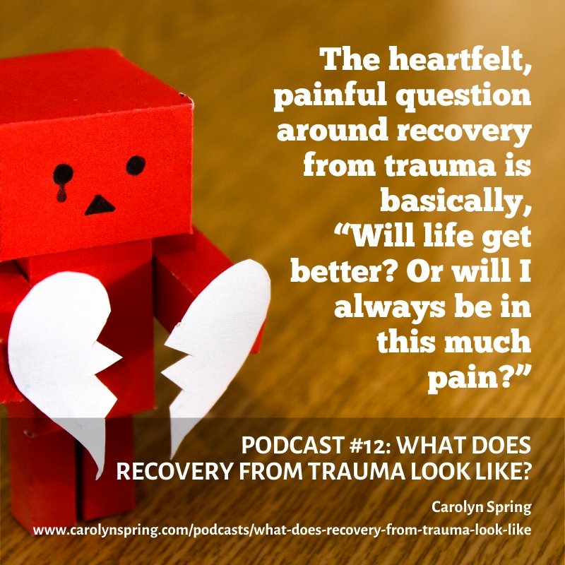 CarolynSpring's tweet photo. "The heartfelt, painful question around recovery from trauma is basically, 'Will life get better? Or will I always be in this much pain?'"

Listen to Carolyns Podcast 'What does recovery from trauma look like?': https://t.co/WQjA2BFkUJ

#trauma #PTSD #DID #therapy #recovery #hope https://t.co/HBYBsWaMqr