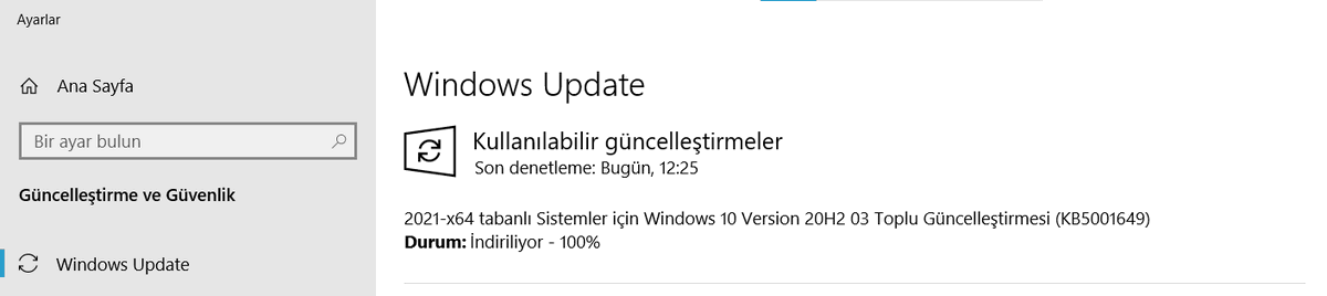 rslgksy's tweet photo. EK) Windows bu soruna çözüm olarak güncelleme yayınlamış olup resimdeki güncellemeyi manuel yüklemeniz gerekmektedir. https://t.co/1c7UxtaKsF