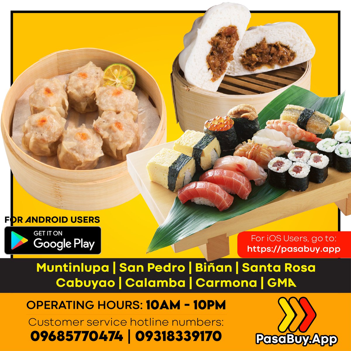 PasaBuy_App's tweet photo. SIOMAI, SUSHI, SIOPAO? What's your merienda? 🤔🤔
Umorder at mag PasaBuy na! On-going DELIVERY RATE PROMO FOR AS LOW AS PHP 19! 

#PasabuyPH #PasaBuy #PasaBuyApp  #DeliveryService  #OnDemandDelivery #FoodDelivery #supportlocalbusiness https://t.co/PC0Mivybn1