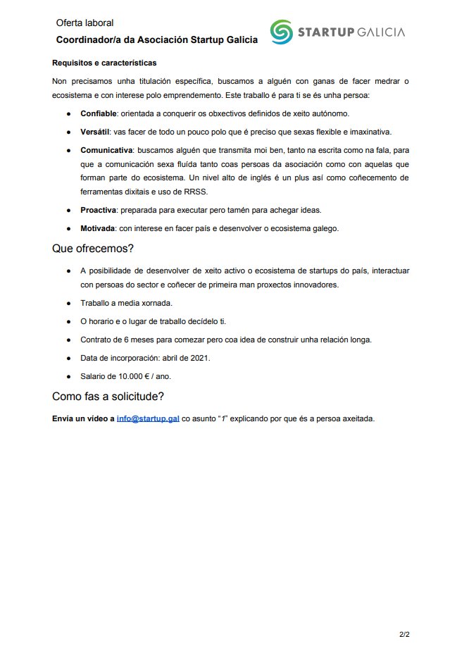 En Startup Galicia medramos e buscamos a alguén que nos acompañe no camiño! 💙

+ info 👉startup.gal/?p=116814