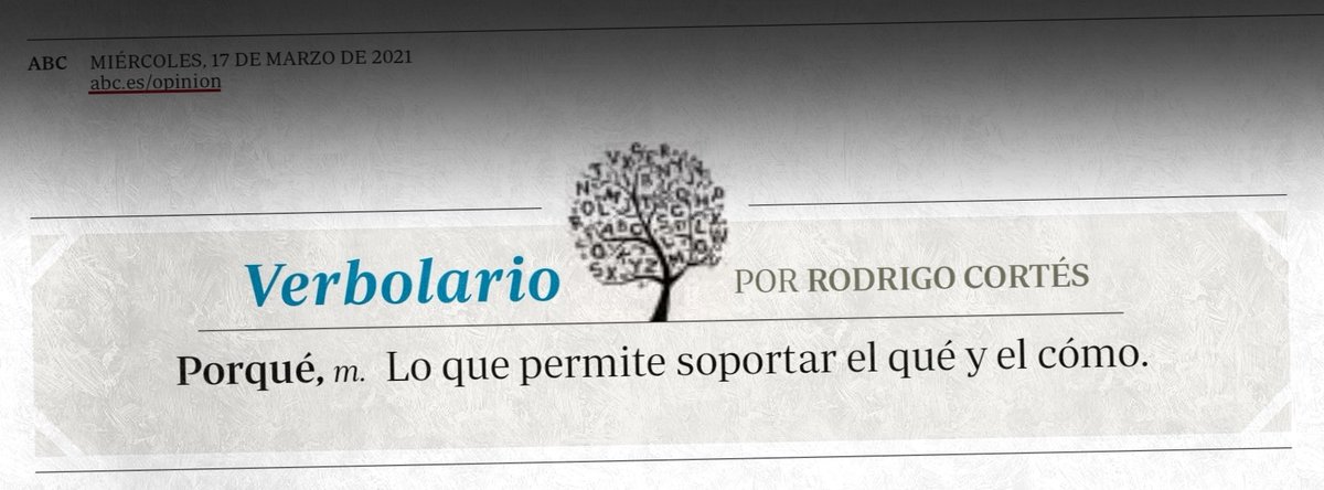 Verbolario's tweet photo. «Porqué»; 17/marzo/2021: voz n° MMXLI @rodrigocortes https://t.co/jhvLUmteMx