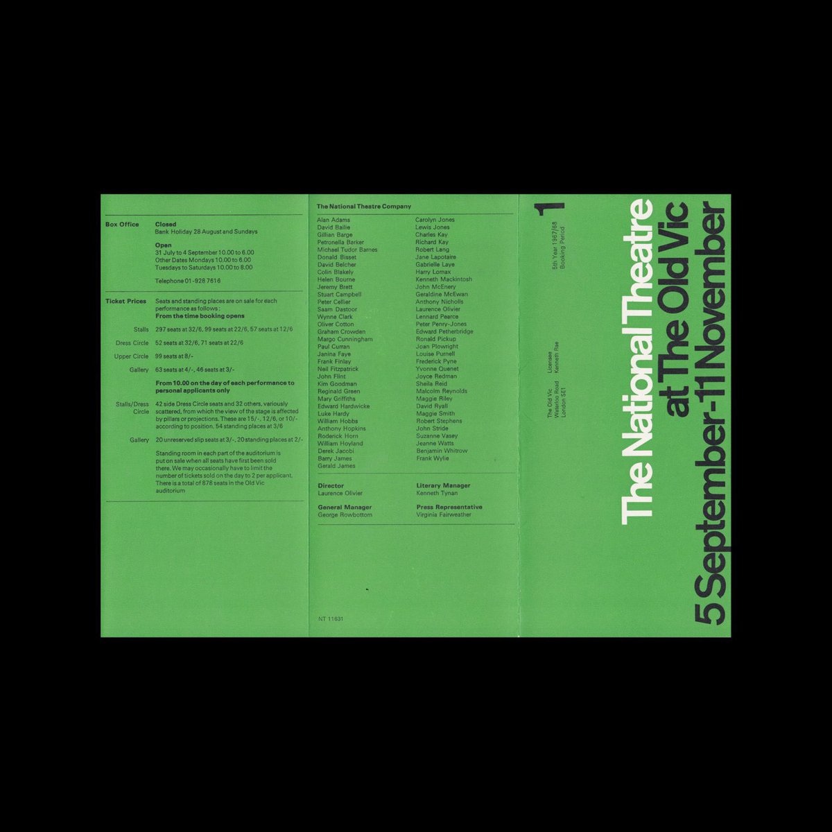 DesignReviewed's tweet photo. The National Theatre 1967/68 Booking Period Programme
Format: Programme
Designer/s: Ken Briggs
Year: 1967
Client: The National Theatre, London
Size: 100mm x 210mm (folded)

#kenbriggs #nationaltheatre #typeonly #typography https://t.co/H2eOGnrwup