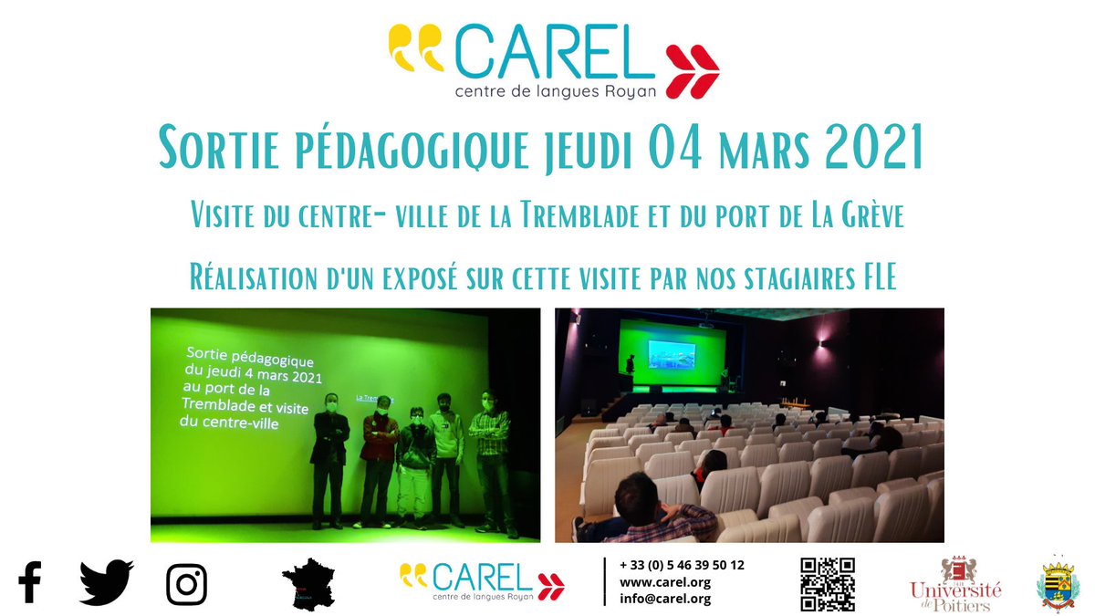 lecarel's tweet photo. Nos stagiaires FLE à la découverte de notre territoire : 3 de nos stagiaires FLE, Ali ALAMEER, Ali ABDULAZIZ, Ahmed ALALAWI, accompagnés, par leur professeur Philippe GAILDRAUD et de notre animateur Baptiste ASSERQUET sont allés à la rencontre des richesses de notre patrimoine. https://t.co/paZj0rppMq