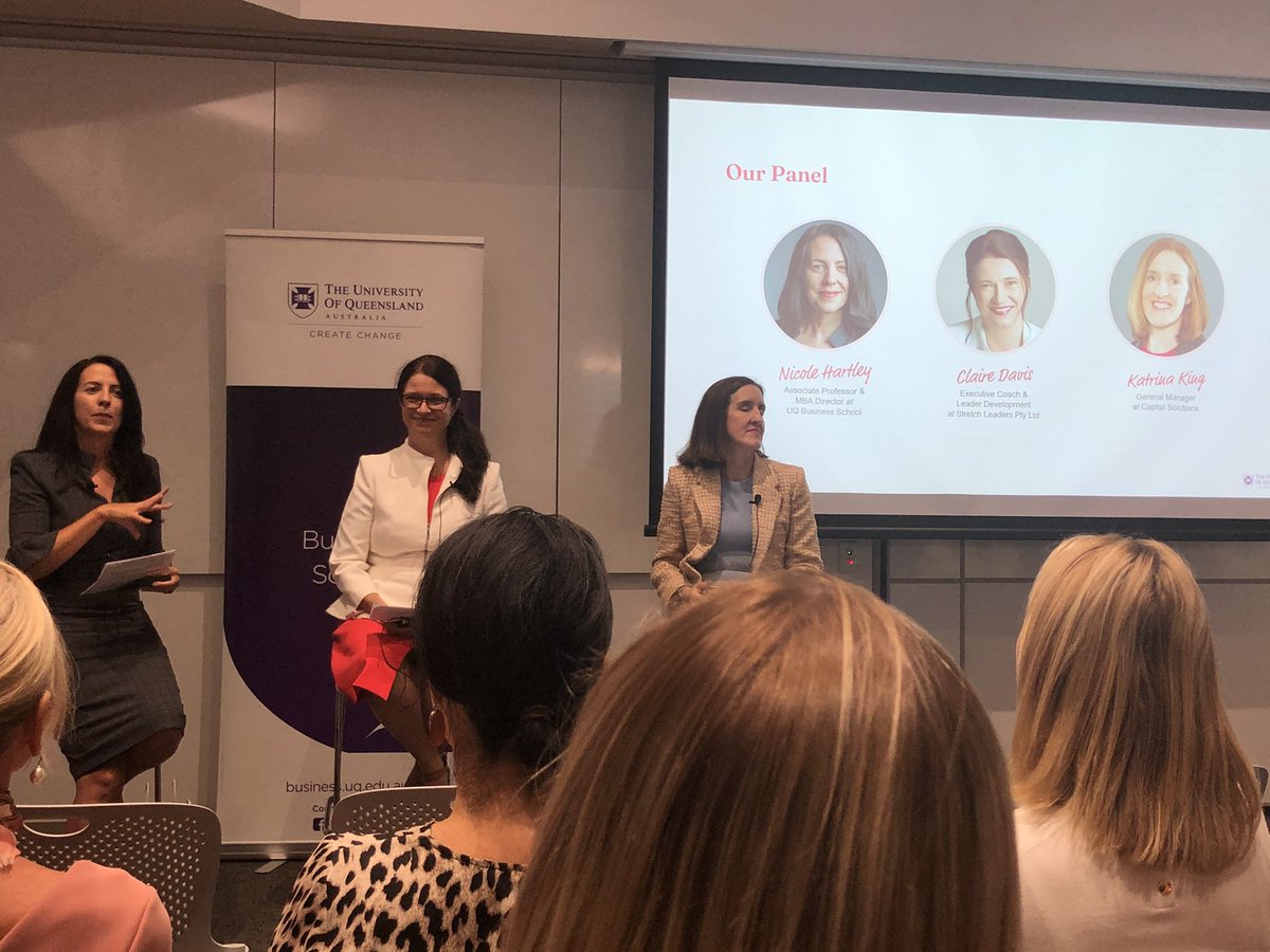 Real life panel & real life canapés and bubbles. It’s Women in Leadership with @businesschicks and @UQ_Business Epic! 🥂