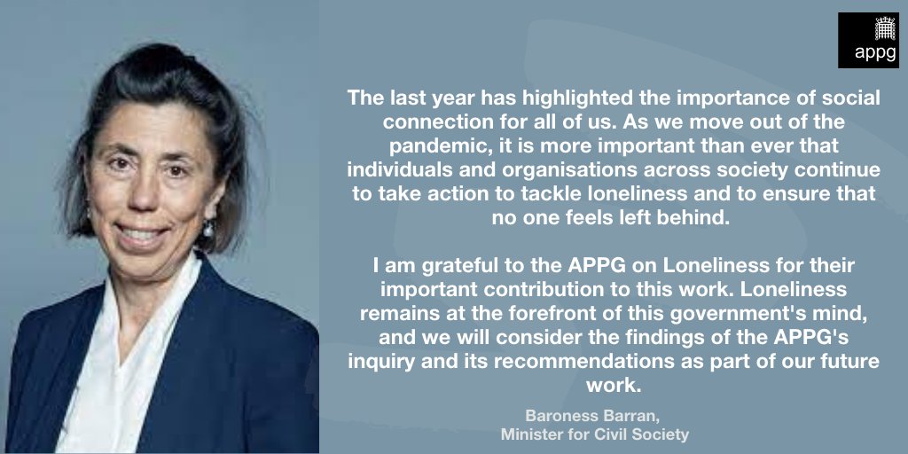 RedCrossPolicy's tweet photo. Minister for Civil Society @dianabarran @DCMS responds to the APPG on Loneliness Inquiry report #AConnectedRecovery 👇
#TacklingLoneliness #LetsTalkLoneliness https://t.co/rsOn1aA4E6