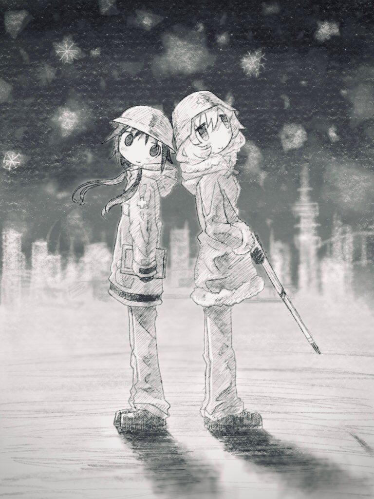 終末旅行中のお二人

#少女終末旅行
#イラスト練習中 
#イラスト好きな人と繋がりたい 
#イラスト好きさんとつながりたい 