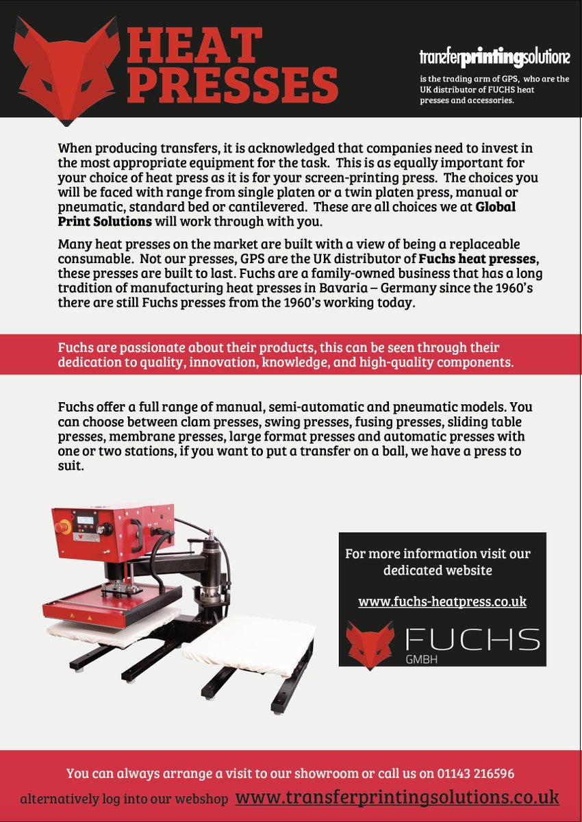 Transfer Printing Solutions (@transferprintuk) on Twitter photo #heatpress #screenprinting #heattransfers #digitalheattransfers #promotionalproducts #apparel #Marketing #print #designer #heatapplication #MadeinGermany #UKdistributor <a href="/globalprintsUK/">GlobalPrintSolutions</a> #heatpress #screenprinting #heattransfers #digitalheattransfers #promotionalproducts #apparel #Marketing #print #designer #heatapplication #MadeinGermany #UKdistributor <a href="/globalprintsUK/">GlobalPrintSolutions</a>