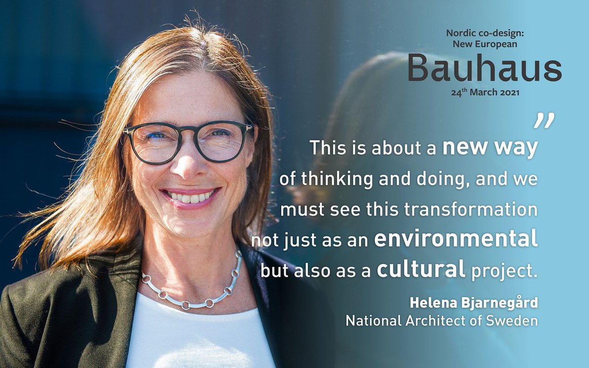 Helena Bjarnegård, riksarkitekt och ordförande i Rådet för hållbara städer talar idag på "Nordic co-design: New European Bauhaus" #NewEuropeanBauhaus #Rådetförhållbarastäder #hållbarstad