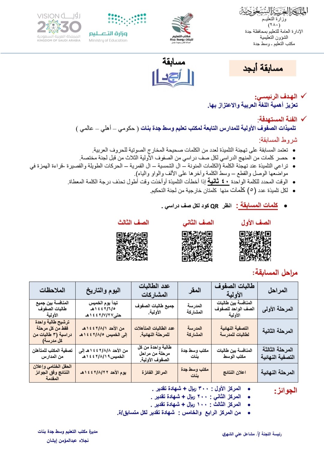 منجز التربوي بجدة بنات