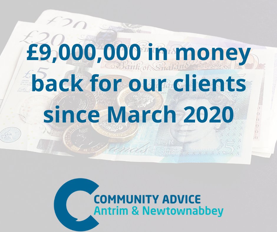 Since March last year we have helped clients get money back totalling £9 million.
This is money that will go back into the local economy.
To get a benefit check today contact us on 02895 906505