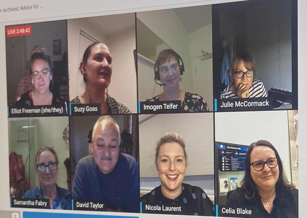 NicolaCLaurent's tweet photo. Fab @ausarchivists Vic branch panel for students & new grads, talking all things #archives employment, skills, resources, education, experiences & ‘what did you wish you knew when you started out in archives?’ Good luck, be brave & hope to see many of you in the future! #asavic https://t.co/3QPAdZnL8M