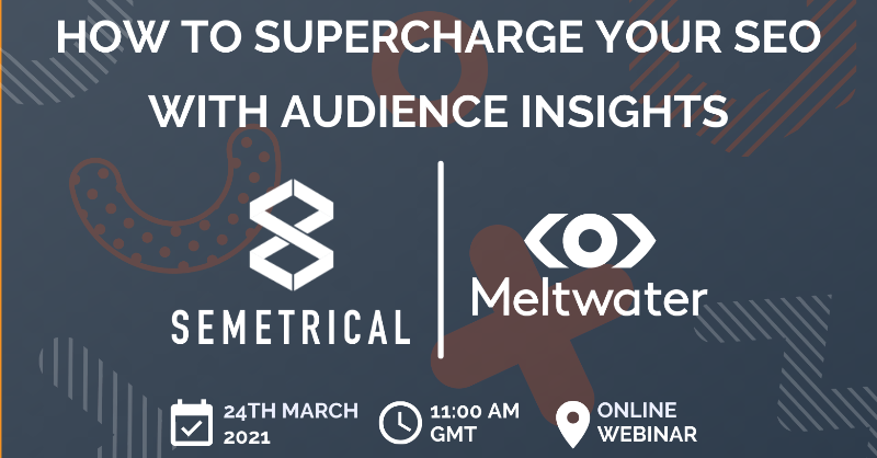 semetrical's tweet photo. It's today!
Join our Marketing Director @RoryHope, and SEO Manager Jessica Mackereth in discussion with @Meltwater on Audience-first SEO at 11am.
Sign up here π
#SEO #Webinar #DigitalMarkertingWebinar #DigitalMarketing #AudienceFirstSEO #SearchEngineOptimisation