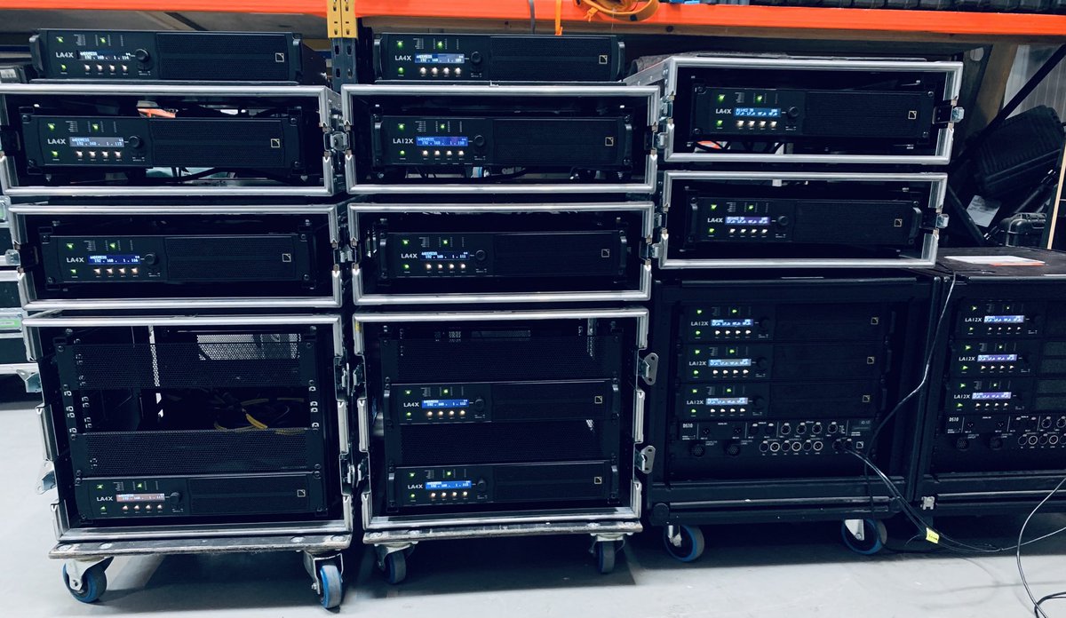 todosofficial's tweet photo. Awoken from their slumber 😴. So good to get these out again after such a long time. Just want to take them out on shows now. Fingers crossed soon. But first, firmware updates and a good clean! ⁦@L_ACOUSTICS⁩ #LA4X #LA12X https://t.co/7mpSfFswi6