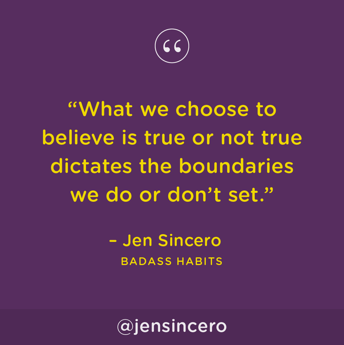 JenSincero's tweet photo. We can choose to question our beliefs rather than spend our lives blindly playing victim to the ones that no longer work for us. #youareabadass #QOTD #WednesdayWisdom #WednesdayMotivation https://t.co/03zCfi0DWy