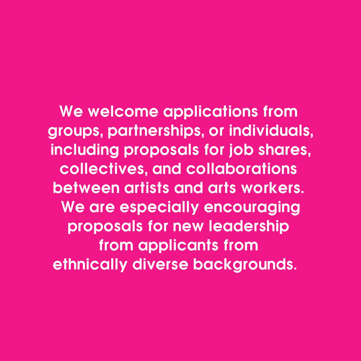 thisisliveart's tweet photo. We are inviting proposals for new leadership to create new, transformative visions for the future of LADA and for Live Art.

Please read our latest statement before considering an application: https://t.co/WStJuQKW5V 

Full details on how to apply: https://t.co/6zEqCmzSfk https://t.co/vQUYNBTdor
