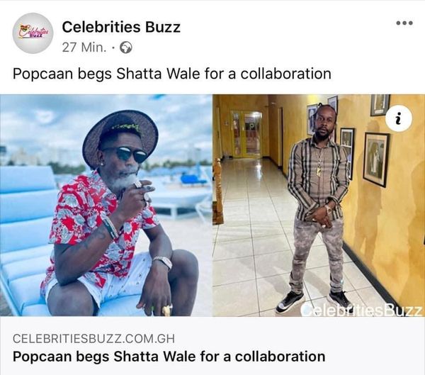 hubghlive's tweet photo. Popcaan never Begged me for a collaboration, He just wants to help our Sad and vicious music industry..
,Memba ! I am not one of those hype artiste !! Pussy!! “ Cc: @shattawalegh (shatta movement)
#Fakeblog #Fakehype #Fakeblogger . . . #HubGH https://t.co/ENHnXNsDEO