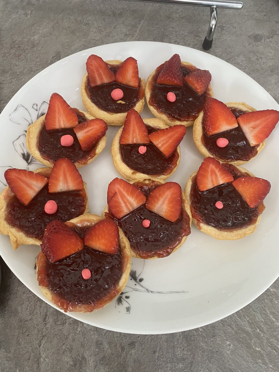 sjc5894's tweet photo. @Year4IJS Carys made some jam tarts Easter bunny style, and some marmite and cheese Pin wheels with the left over pastry. I’ve got to admit we did buy ready to roll pastry but we googled how it was made 🤦🏼‍♀️🤷🏼‍♀️😂 https://t.co/ElagP1svor