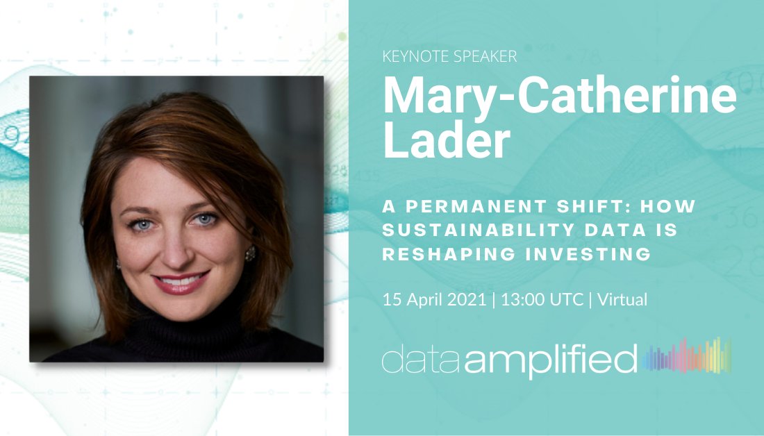 DataAmplified's tweet photo. We are delighted to announce that BlackRock’s Mary-Catherine Lader will join us as a keynote speaker to help explain the importance of comparable and high quality ESG data in the context of investment risk. Register FREE today! https://t.co/DDKUMNEnR4 #davirtual https://t.co/CH9yJpLFnN