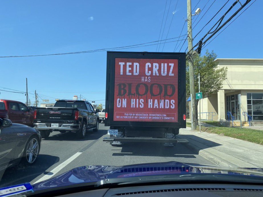 MeidasTouch's tweet image. Ted Cruz has blood on his hands and we are letting Texans know. #TedCruzisADisgrace