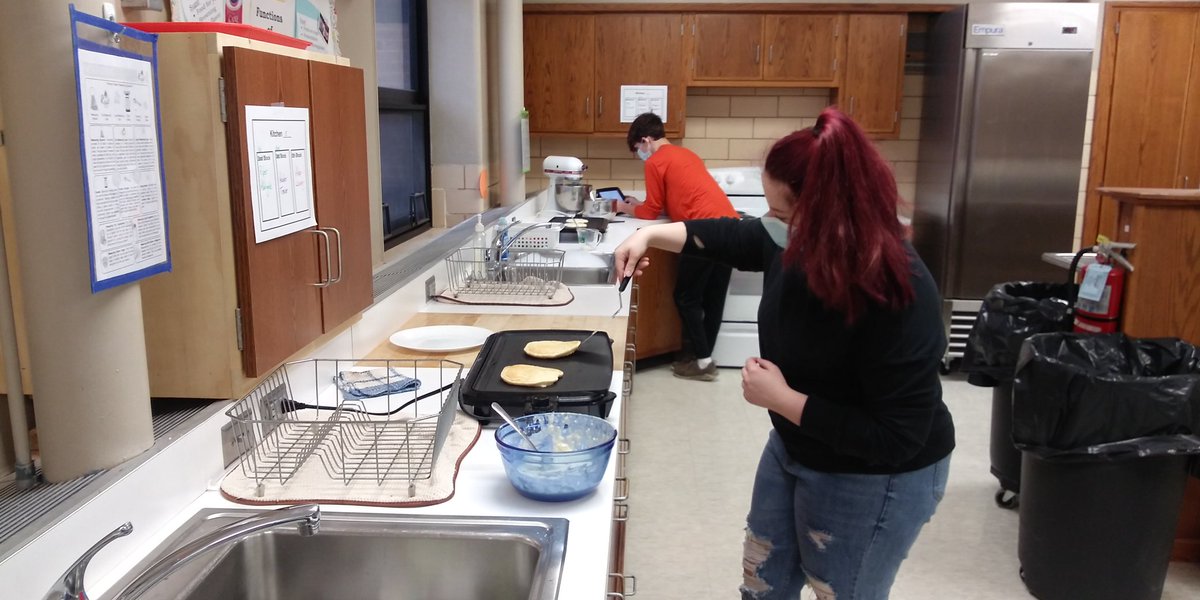 Early release day.... Students practicing the muffin mixing method without directions.