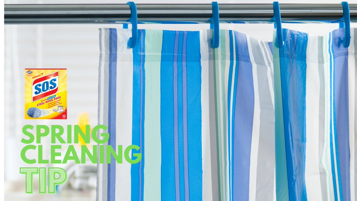 SOSClorox's tweet image. Plastic shower curtain looking a little... funky? Grab an S.O.S® Soap Pad pad, wet, scrub, &amp;amp; rinse. Done!

For more spring cleaning tips, head to SOSClorox.com

#SOSSpellsClean #QuickCleanUp #EasyCleanUp #HomeHack #HomeTip #SpringCleaning