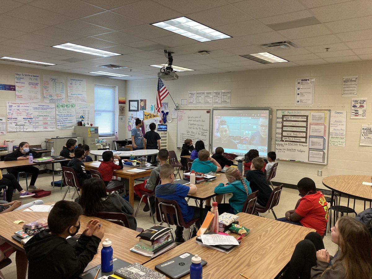 Judy_Cauthen's tweet photo. Thank you 911 Responders for taking time out of your busy day and virtually visiting our 5th graders! @DianaGodfrey17 @ClarkCreekSTEM @KathrynSmerker https://t.co/GbuoLURdVd
