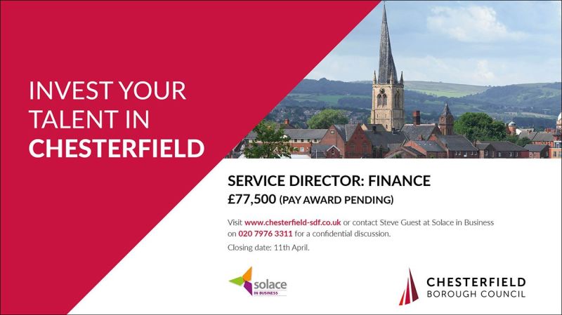 SolaceRecruit's tweet photo. Don't miss this opportunity - Chesterfield Borough Council - Service Director: Finance

Closes Sunday 11th April

For further information please https://t.co/qUIHD7qlmy or call 0207 976 3311 https://t.co/kWiha8wRSP