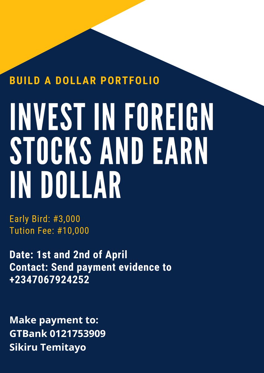 Temiolukoya's tweet photo. The difference between N1 and $1 is so wide. Even if you earn N1 per day, you still won't have $1 after a year.

Early Bird fee ends on Monday, 29th of March, 2020.

Fee becomes 10k starting 00:01 on Tuesday 30th of March, 2020.

Don't miss out! https://t.co/xqgepd9ejQ