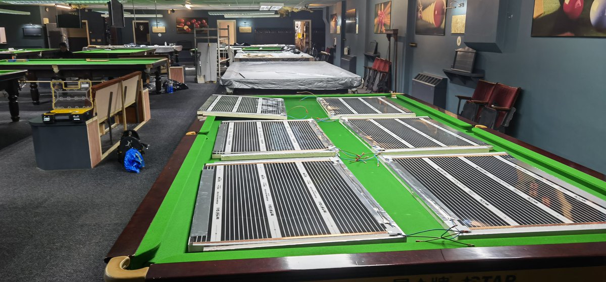 Hotwire147's tweet photo. Brand new @Hotwire147 snooker table heating system for @JohnAstley147 at @GatesheadSnook1 thank you very much mate 👍 https://t.co/neWJe4xAKq