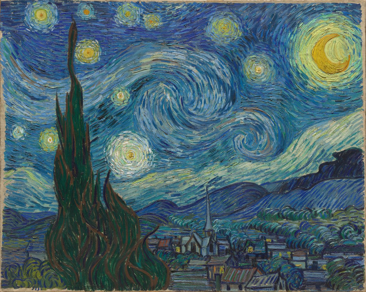 Arteymas_'s tweet image. Vincent van Gogh, La noche estrellada, Saint Rémy, junio de 1889