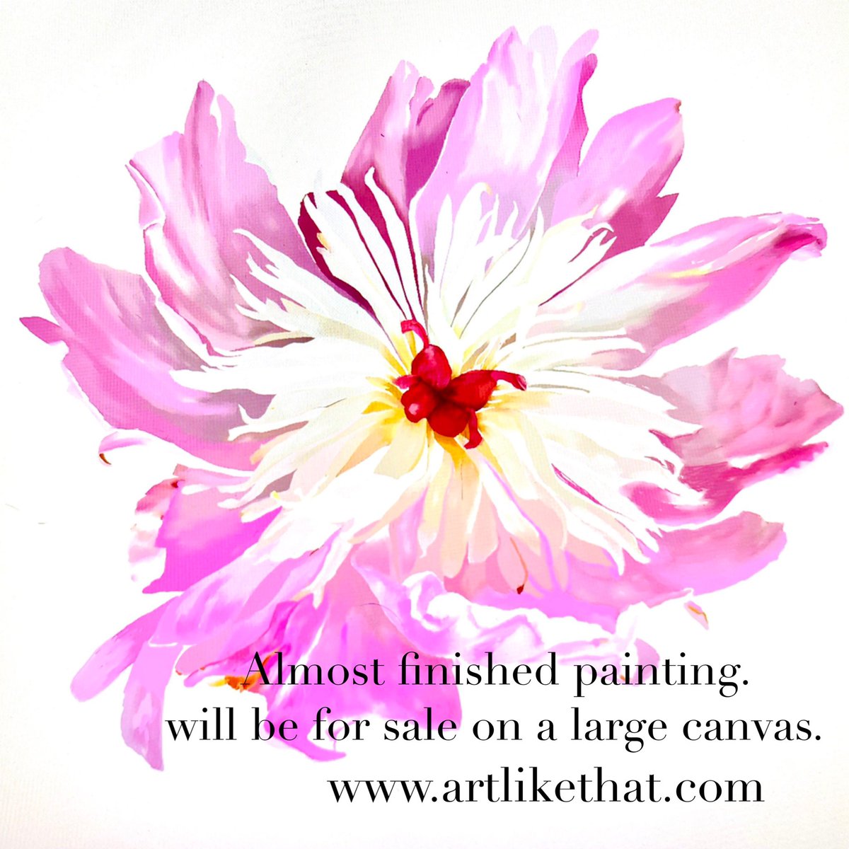artlikethat's tweet photo. New peony painting on it’s way will be in my shop soon at https://t.co/JVZjsF0Y0J    #painting #peony #peonies #art #artist #flowerpainting  #peonypainting https://t.co/YztkXNRTJg