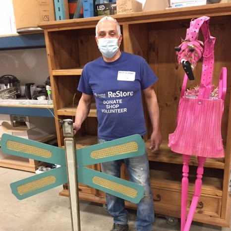 HabitatWR's tweet photo. The ultimate #UpCycle at the Cambridge ReStore! Staff had a blast creating these fun ornaments with 100% #recycled material. What have you created after shopping at your #ReStore? We would love to see your creativity! 
#creativity #upcycle #recycle #donate https://t.co/fRuSXKVHER