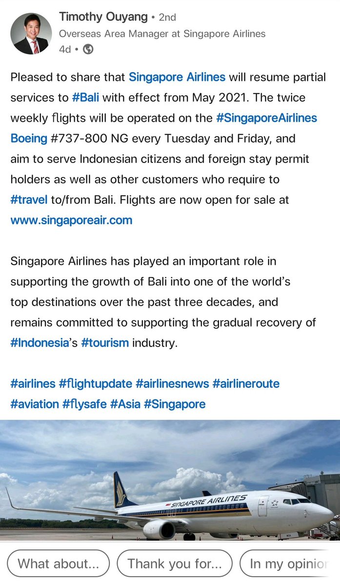 bali_wedding's tweet photo. @SingaporeAir is this true? Cause we are in high hopes. https://t.co/XuTSxB6DNu