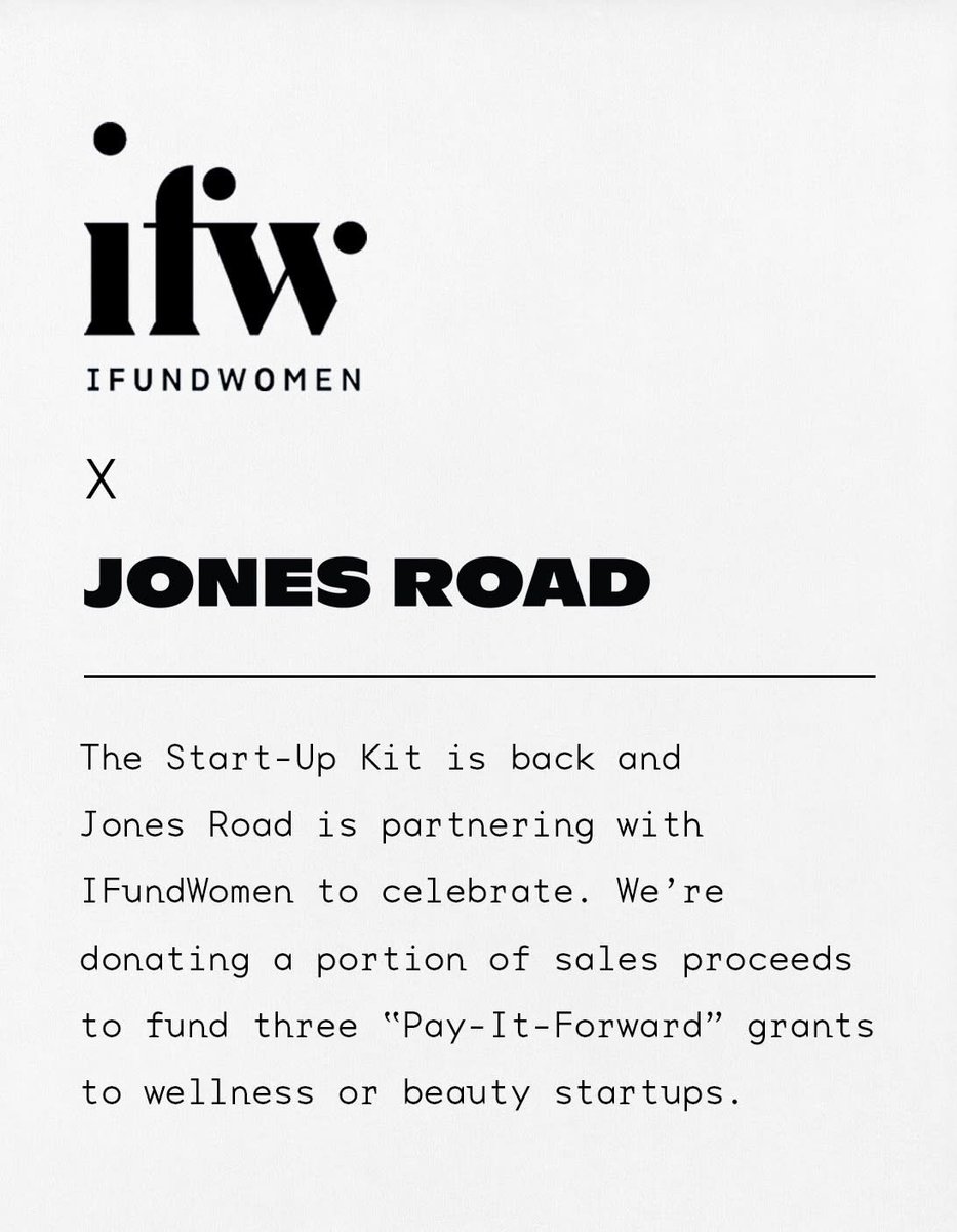 Bobbi Brown (@justbobbibrown) on Twitter photo The <a href="/jonesroadbeauty/">jonesroadbeauty</a> Start Up Kit is back! In honor of our bestselling kit of beauty power tools coming back, we’re partnering with <a href="/IFundWomen/">IFW by Honeycomb Credit</a> to award three Pay-It-Forward Grants to female-owned wellness & beauty startups that are part of their platform. buff.ly/318dcsN The <a href="/jonesroadbeauty/">jonesroadbeauty</a> Start Up Kit is back! In honor of our bestselling kit of beauty power tools coming back, we’re partnering with <a href="/IFundWomen/">IFW by Honeycomb Credit</a> to award three Pay-It-Forward Grants to female-owned wellness & beauty startups that are part of their platform. buff.ly/318dcsN