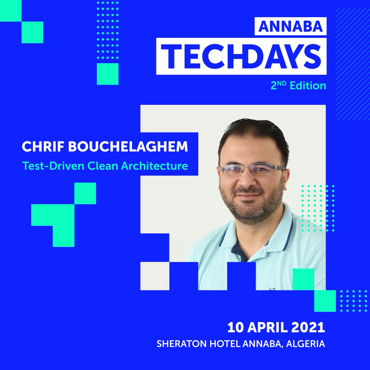 AnnabaTech's tweet image. Cherif Bouchelaghem
Software developers with focus on quality by applying Domain-Driven Design (DDDesign), Software Architecture and Test-Driven Development (TDD).
The workshop title will be:
Test-Driven Clean Architecture

Grab your ticket from here: 
annabatechday.eventbrite.com