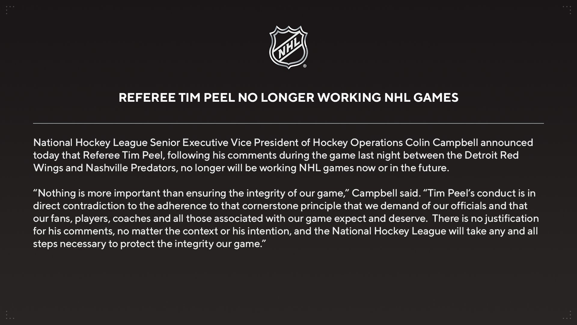 Tim Peel, disgraced former NHL referee, answers eye-opening questions in  revealing Twitter Q&A