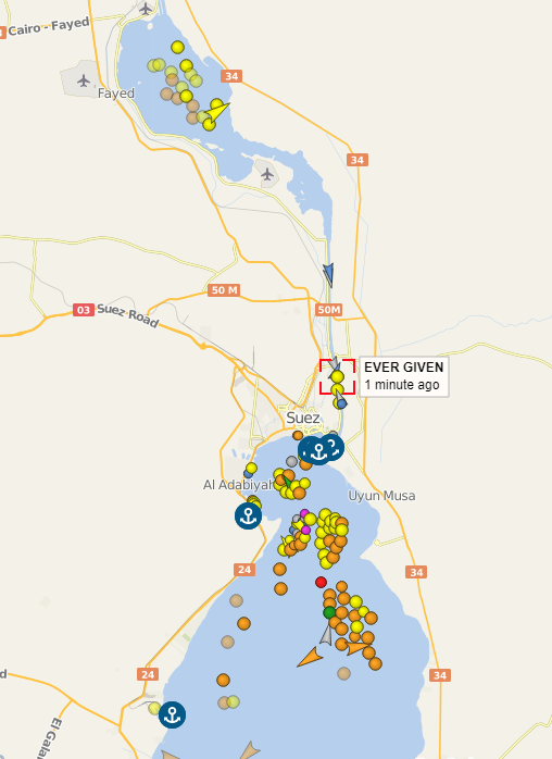 Nat3345_'s tweet photo. Having a bad day? Spare a thought for the poor helmsman of the ship that managed to lodge itself in a way that blocked the Suez Canal &amp; created quite the traffic jam. https://t.co/GK9Xcc75GD