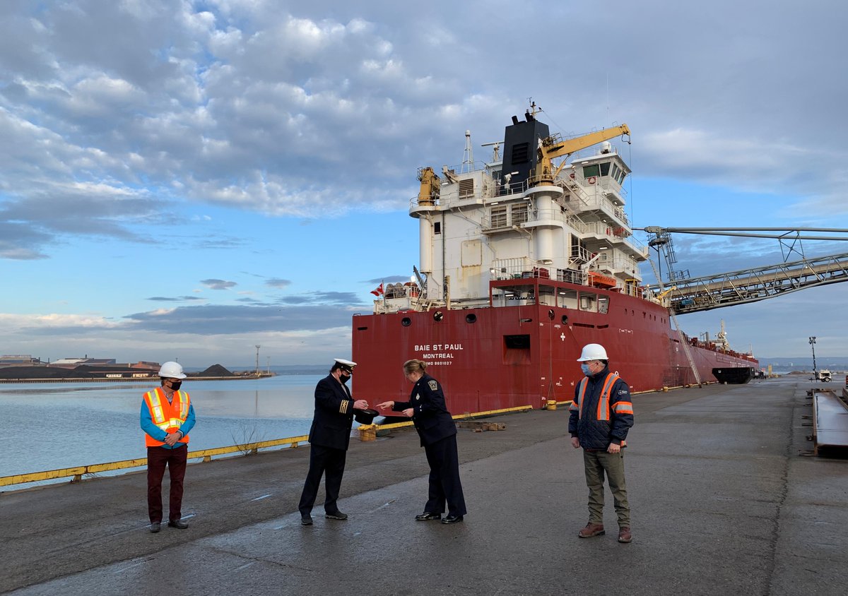 HOPAports's tweet photo. She’s here! @CSLships' Baie St. Paul brought in a load of gypsum to QSL at pier 26 this morning, kicking off the start of the 2021 shipping season at the Port of Hamilton. Full story here: https://t.co/0Sjd7tFIH6
#Portpics #HamOnt #BoatNerd #MarineShipping #CDNports #GreatLakes https://t.co/QwV9FAdrhV