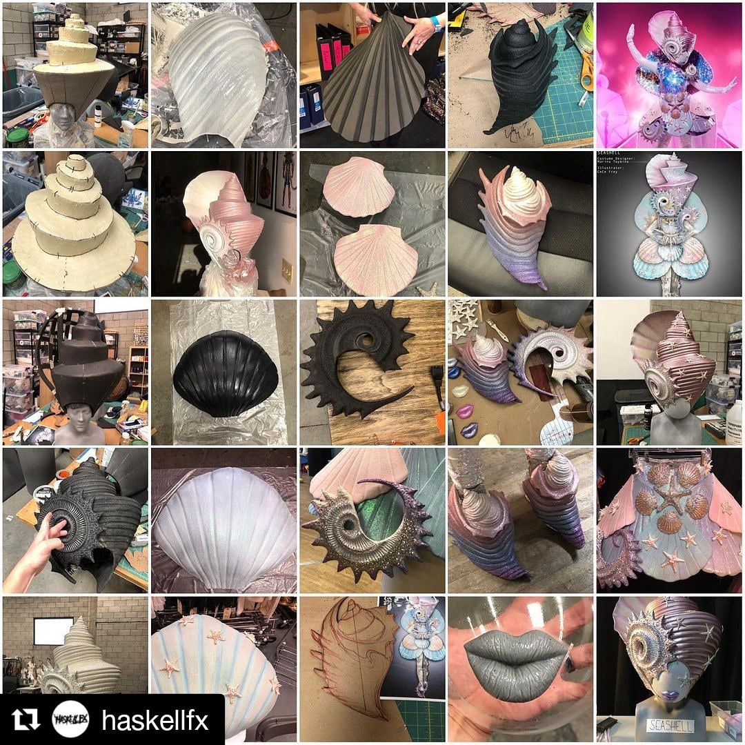 DouglasEdCenter's tweet photo. Check out an all new episode of @FOXTV @MaskedSingerFOX tonight & catch the #seashellmask in action! It was made by Tom Savini SFX graduate @iHaskell. Here are some photos of the making of this mask. #DECLife #MaskedSinger #maskmaker #graduatesuccess #masks https://t.co/HQwLg7VLQd