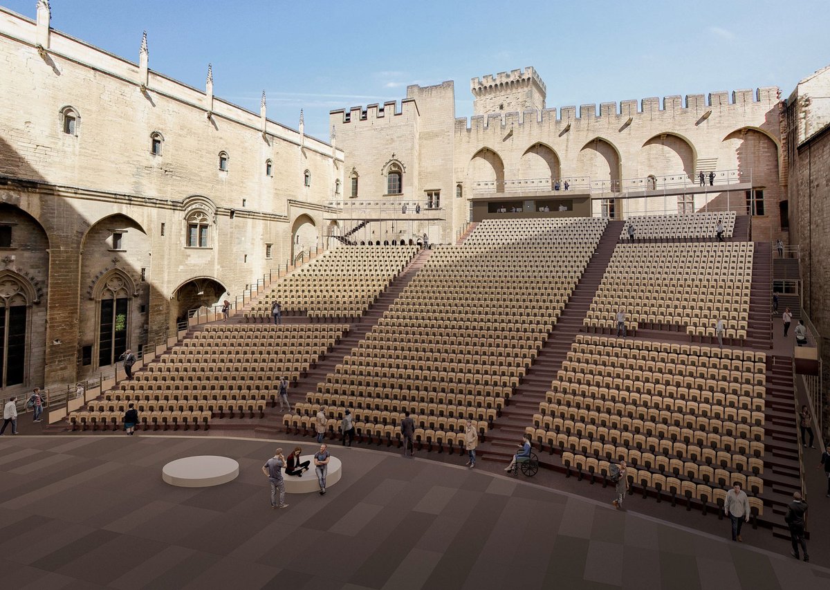 FestivalAvignon's tweet photo. | #FDA21 | EN DIRECT |
Toute belle et tout neuve, cette année une nouvelle installation scénique sera construite pour vous accueillir dans la #CourDHonneur du #PalaisDesPapes @PalaisDesPapes 
Rendez-vous du 5 au 25 juillet ! https://t.co/KVzBZXEjST