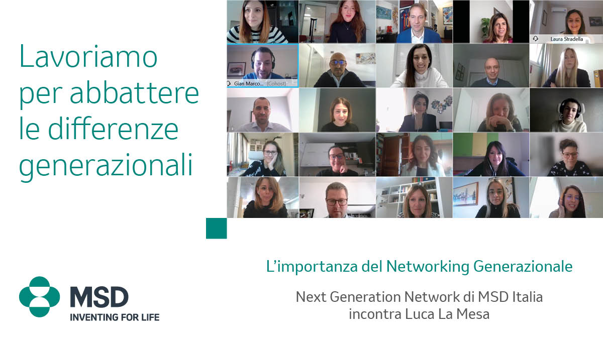 msdsalute's tweet photo. In MSD crediamo che la diversità sia un valore da coltivare e con il nostro progetto Next Generation Network cerchiamo di abbattere le differenze generazionali. Oggi @LucaLaMesa, ha portato la sua testimonianza sull’importanza del Networking Generazionale #nextgeneration https://t.co/hU6nZyNPuI