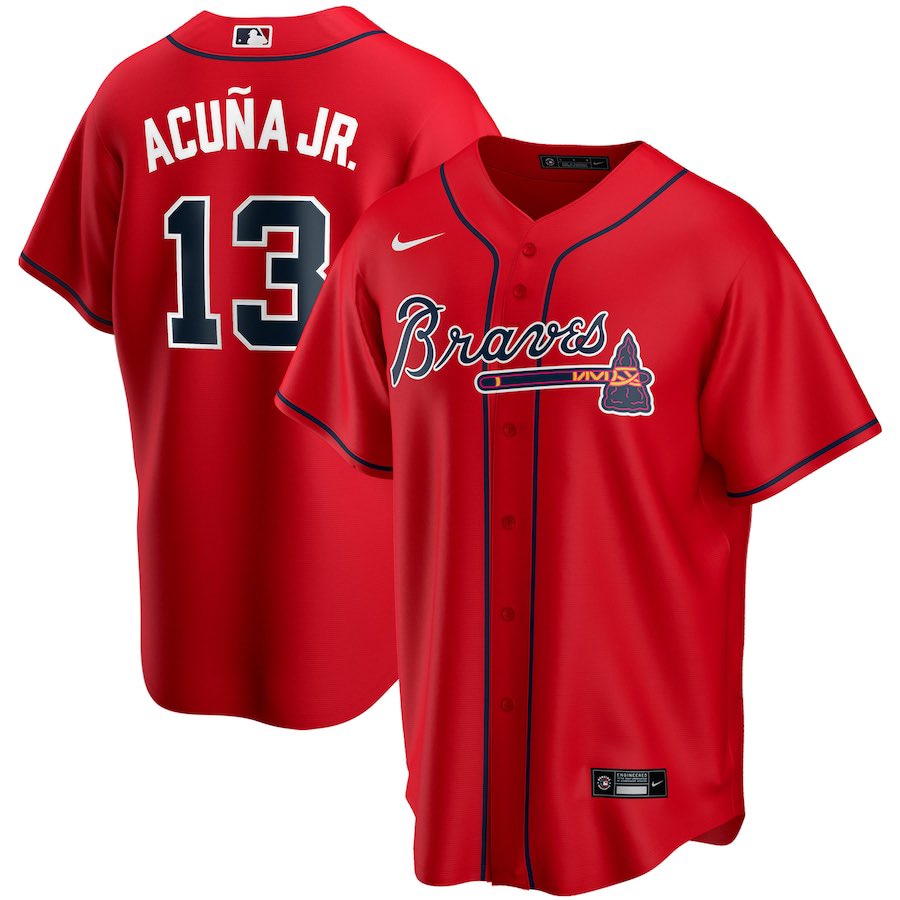 SportsTalkATL's tweet photo. With baseball season a week away, we are giving away a Ronald Acuña jersey. All you have to do is RT this and follow these accounts @IrleChase @cantguardjake @SportsTalkATLal and of course follow us. Winner will be chosen next week https://t.co/zRZU60pX7w