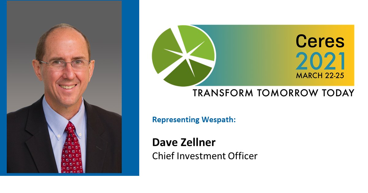 WespathInvests's tweet photo. Today: Wespath CIO Dave Zellner joins a panel at #Ceres2021 to discuss #ParisAligned corporate lobbying and how investors can support responsible corporate policy engagement! https://t.co/5q05q7Yglc @CeresNews #TransformTomorrowToday https://t.co/C0tUAiZ1dm