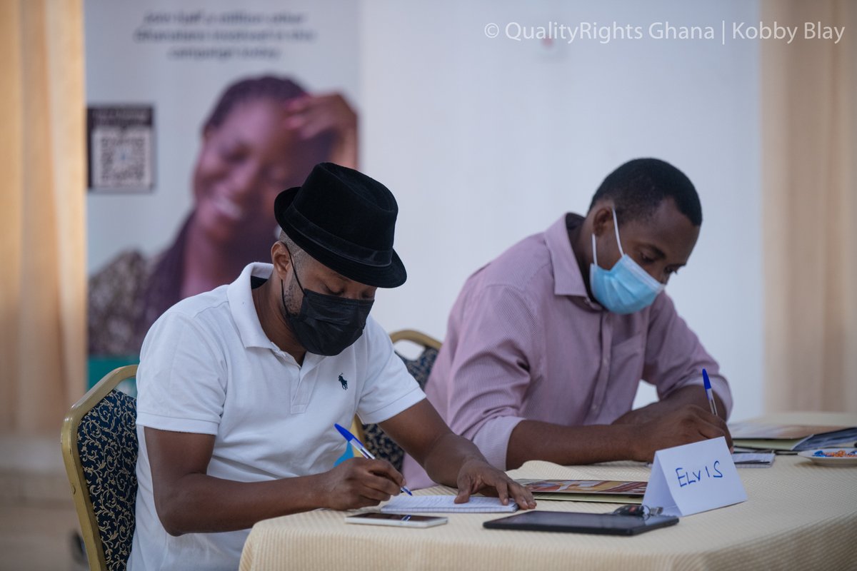 QRGhana's tweet photo. #QRface2face training often gets  exciting as the days go by..On day 3, we focus on "realising recovery &amp; the right to mental health and social services"..today, experts in the room solemnly admit that persons living w/ #mentalhealth conditions are experts by experience. https://t.co/lrfySyHZgQ