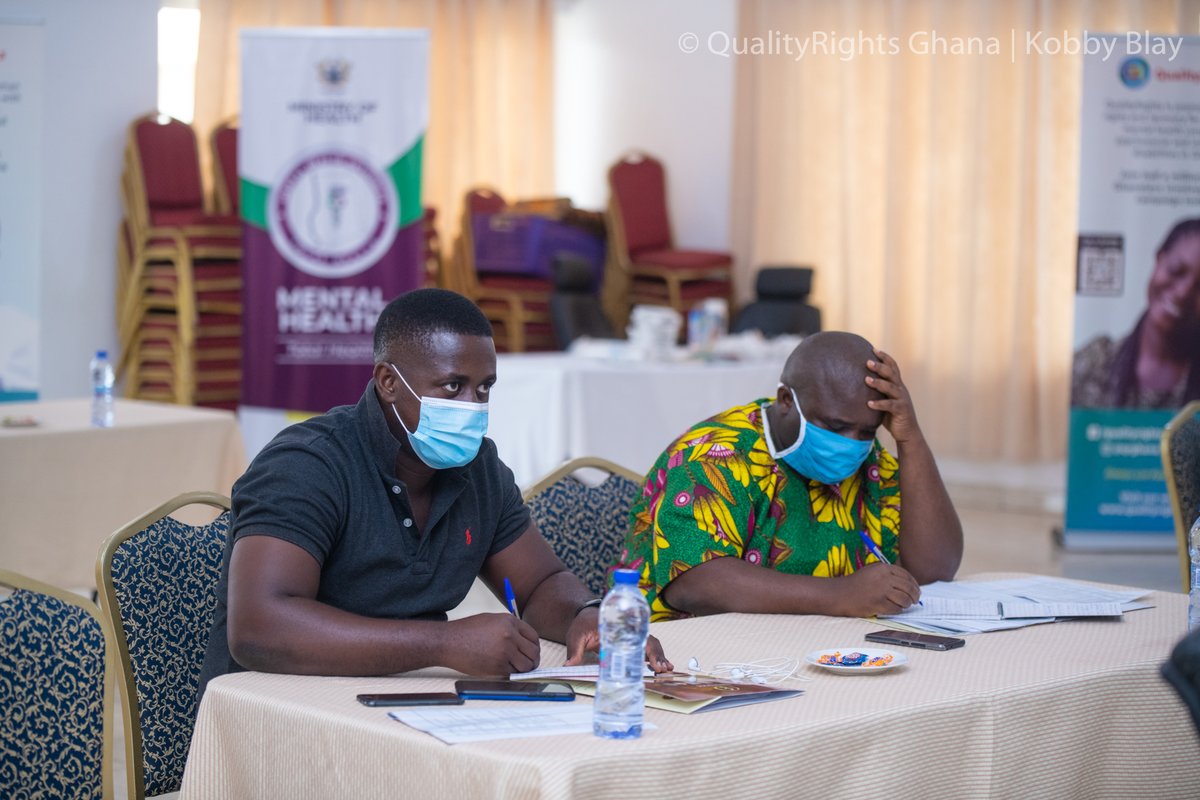 QRGhana's tweet photo. #QRface2face training often gets  exciting as the days go by..On day 3, we focus on "realising recovery &amp; the right to mental health and social services"..today, experts in the room solemnly admit that persons living w/ #mentalhealth conditions are experts by experience. https://t.co/lrfySyHZgQ