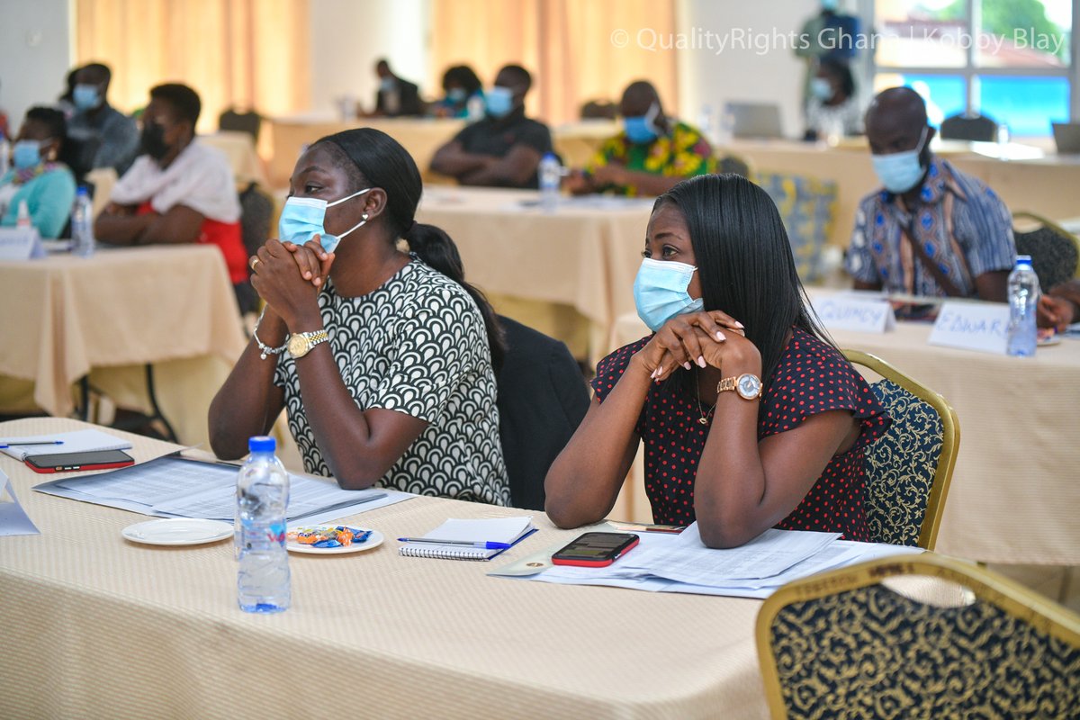QRGhana's tweet photo. #QRface2face training often gets  exciting as the days go by..On day 3, we focus on "realising recovery &amp; the right to mental health and social services"..today, experts in the room solemnly admit that persons living w/ #mentalhealth conditions are experts by experience. https://t.co/lrfySyHZgQ