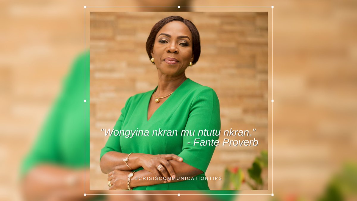 Esther_Cobbah's tweet photo. In other words, “You do not rid yourself of red ants while standing in their midst.” Crisis communication should not be a panic reaction to the eruption of crisis. This means, communication must consistently be an integral part of an organisation’s operations. https://t.co/frfxEKi5z0