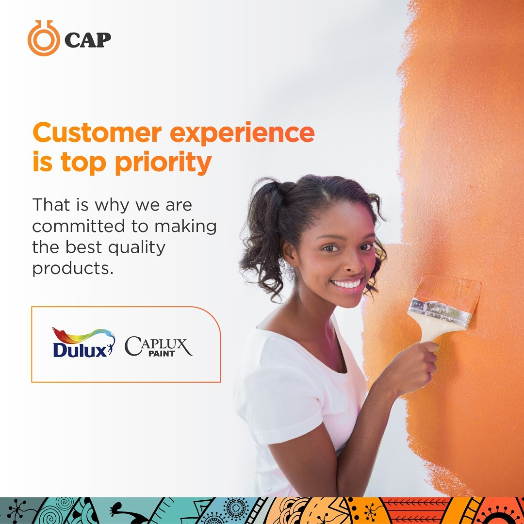 CAP_PLC's tweet photo. Our customers are at the heart of our mission as a business.
For the best brands to make your space come alive, look no further than our @DuluxNigeria and Caplux.
#Capplc #CAPValues https://t.co/CblgGPavuR