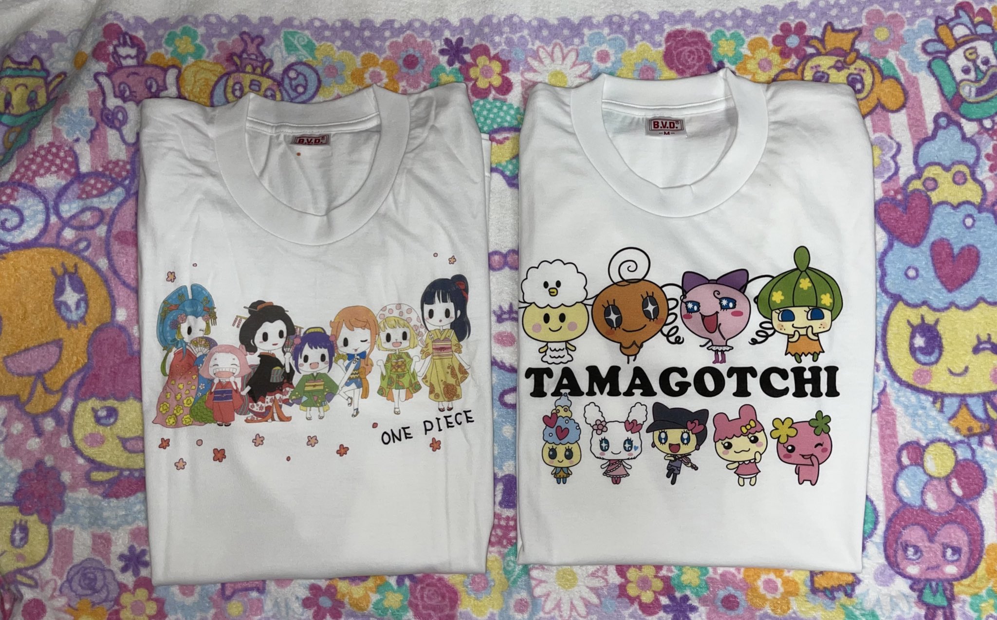 おトコ そういえば たちばな様 Tachibana 312 許可済み のワンピース ワノ国のイラストのtシャツを作った インクジェットでtシャツに直接なのでとてもジョートーです ワンピースワノ国は3枚 たまごっち のtシャツもストックで3枚です たまごっちの方